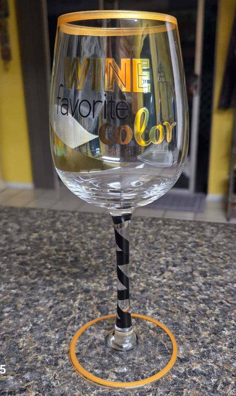 Lolita Wine is my favorite color painted wine glass with twisted stem